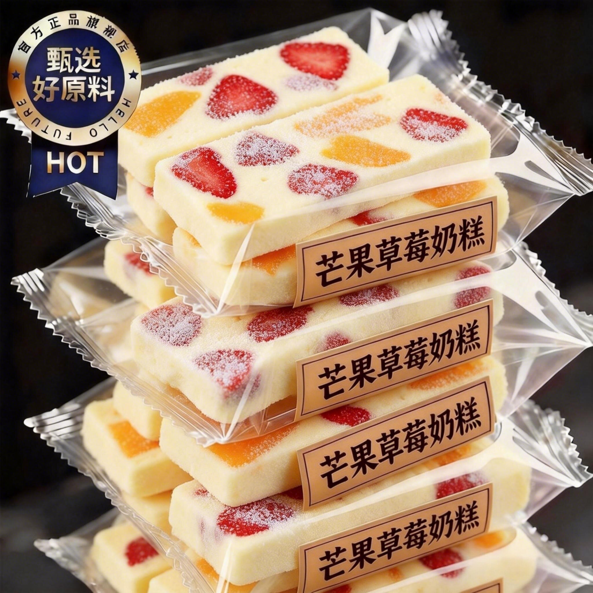 芒果奶糕草莓厚乳牛扎芒果干之恋软奶糯酪条休闲小吃办公室小零食