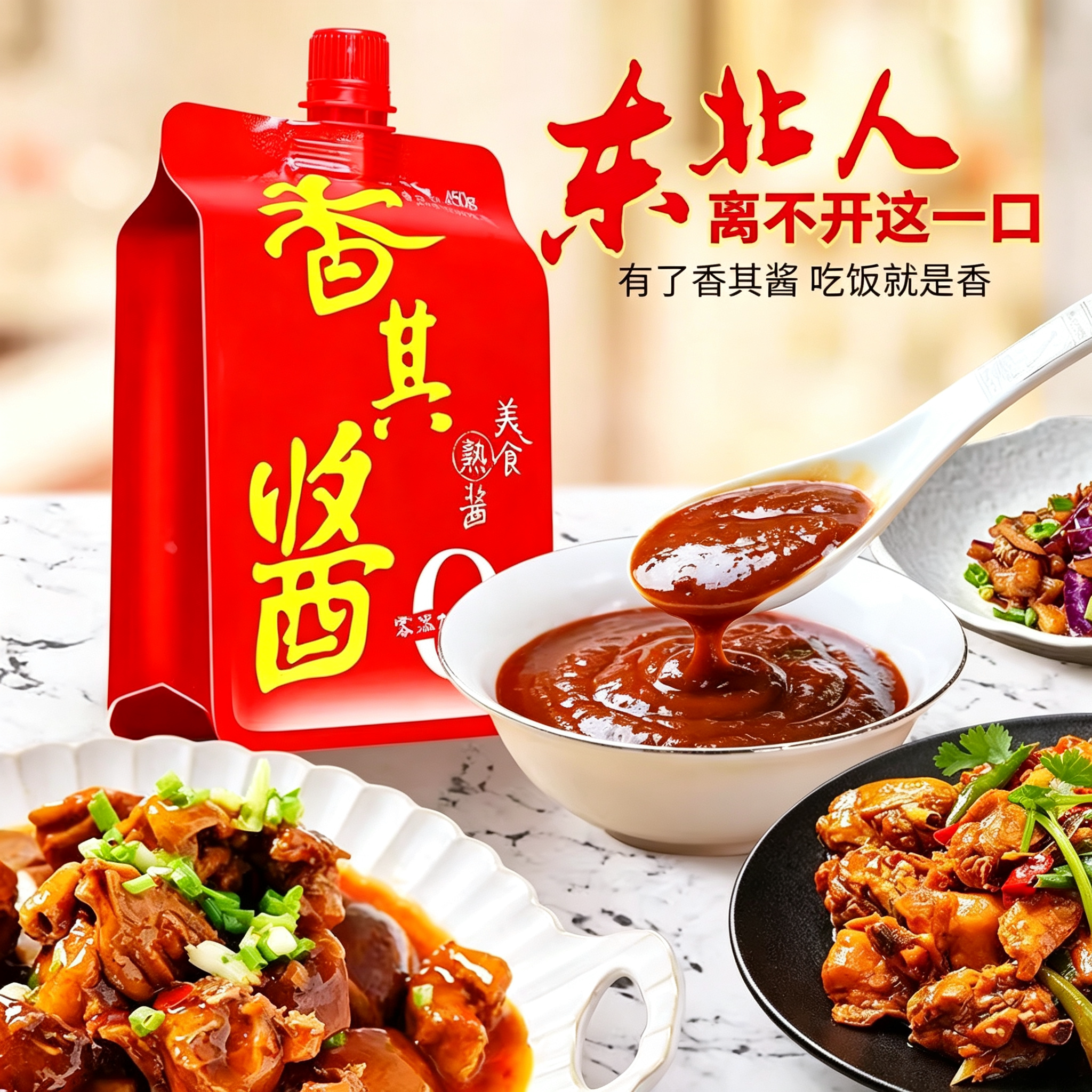 东北香其酱熟酱黄豆酱0添加农家图片