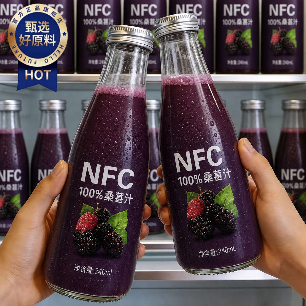 新疆NFC100%纯桑果汁无添加桑葚汁花青素果蔬汁饮料果汁新鲜原浆