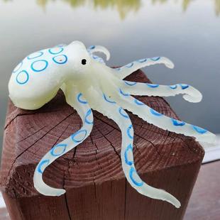 章鱼食人鱼八爪鱼海星大王乌贼蛇安康鱼软胶海洋动物夜光玩具模型