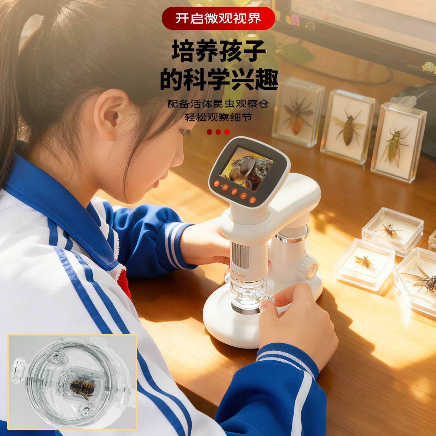 大屏幕电子放大镜1000倍显微镜