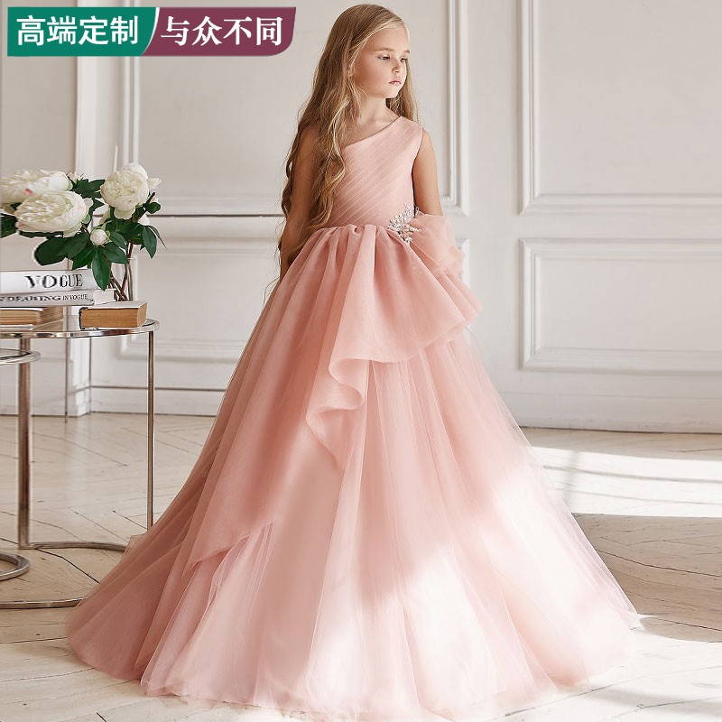 儿童模特走秀大提琴音乐会演奏公主裙女童钢琴声乐考级演出晚礼服图片