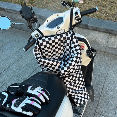 棋盘格电动车挡风被电摩冬季雅迪摩登摩托车分体加绒加厚防水加大