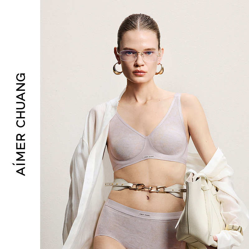 AIMER&nbsp;CHUANG26春夏新款内衣女V领背心式文胸通勤高级感CA112152
