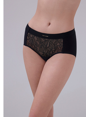 AIMER CHUANG春夏暮光柔软蕾丝黑色性感低腰平角女士内裤CA232091