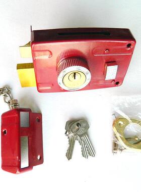 101型外装门锁保险门锁防盗锁老式木门铁门方形红色大门防盗锁