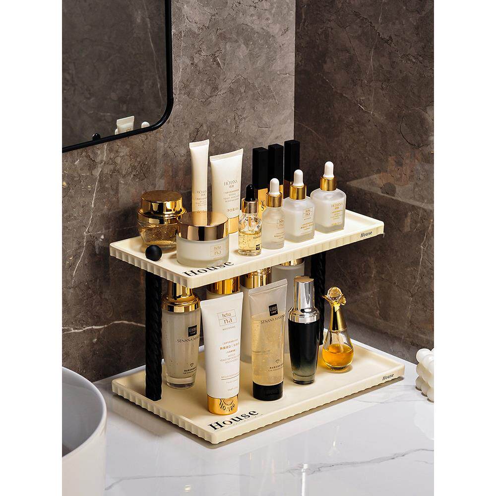 乳霜式新浴室储物架浴室马桶水槽台面化妆品和护肤品储物架双层