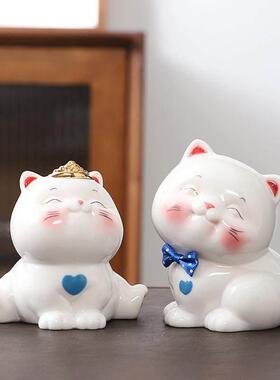 小猫装饰品陶瓷家庭装饰品创意女孩礼物可爱的礼物动物猫工艺品装