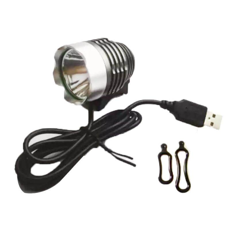 自行车前灯USB充电T6强光手电筒登山车前灯防水单车配件夜骑灯