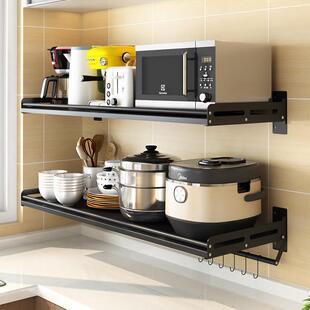 免打孔不锈钢厨房置物架壁挂式挂墙上烤箱架支架微波炉架收纳层架
