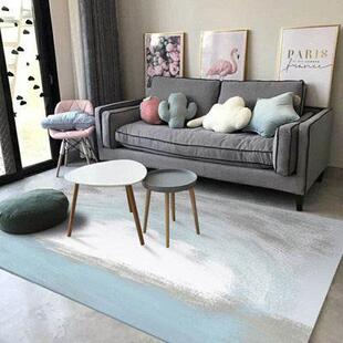 秋冬新款北欧简约风格地毯客厅现代几何沙发茶几垫家用卧室样板间