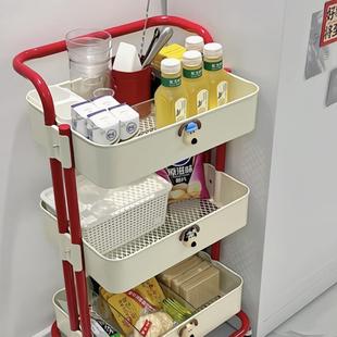 掌门狗小推车置物架厨房收纳储物架零食小推车家用可移动整理架子