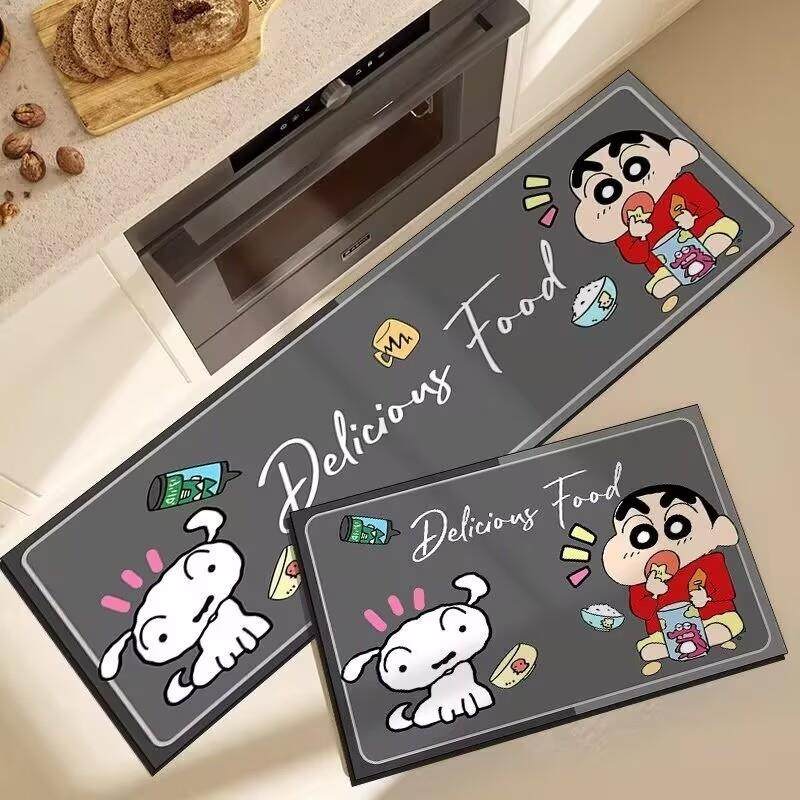 卡通可爱蜡笔小新厨房地垫防滑耐脏吸水速干可擦免洗可裁剪脚垫,居家布艺,厨房地垫,淘宝优惠券,粉丝福利购,淘宝优惠卷