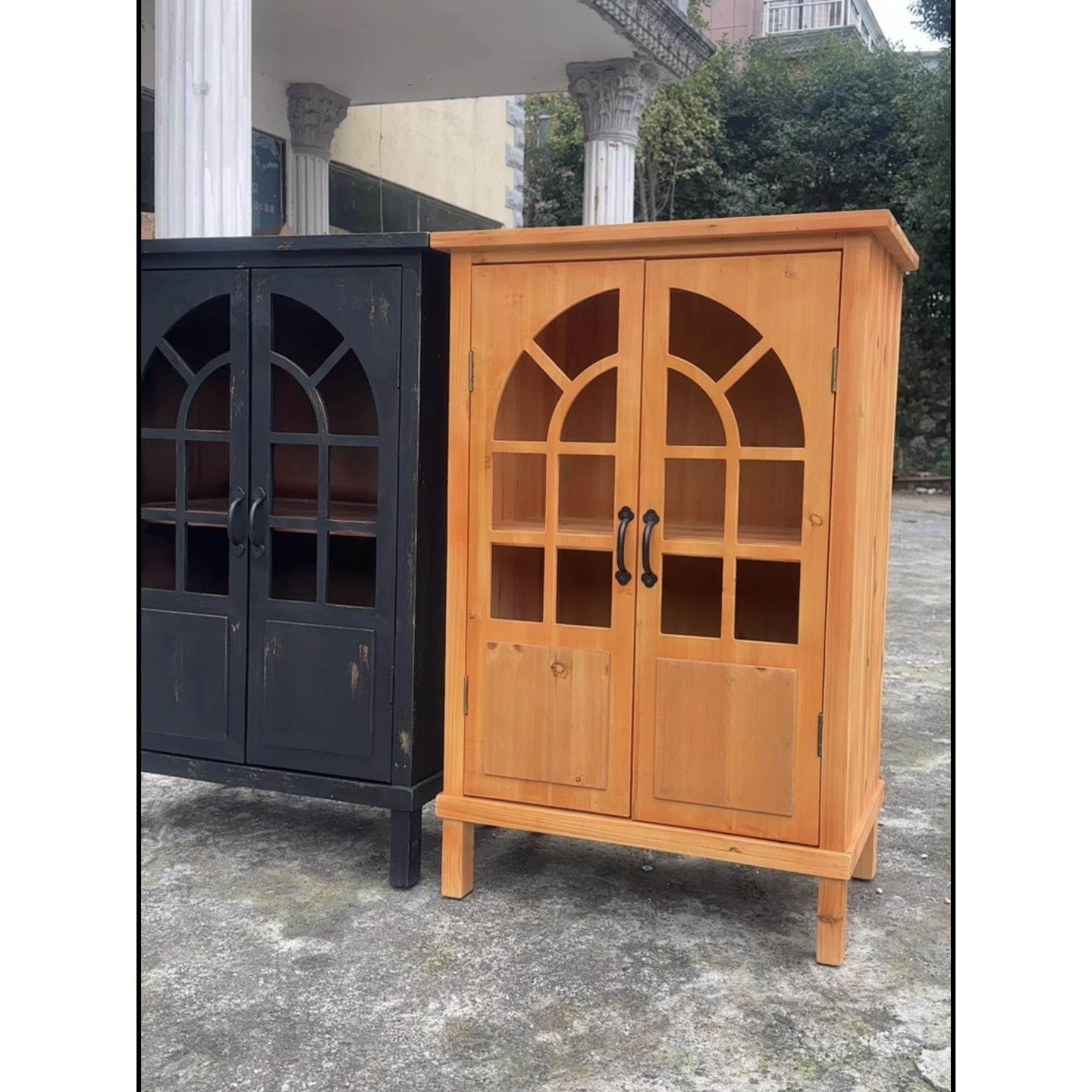 特价！外贸原单实木复古家具仿古柜子书柜餐边柜双门拱形雕花柜,住宅家具,家用陈列柜,淘宝优惠券,粉丝福利购,淘宝优惠卷