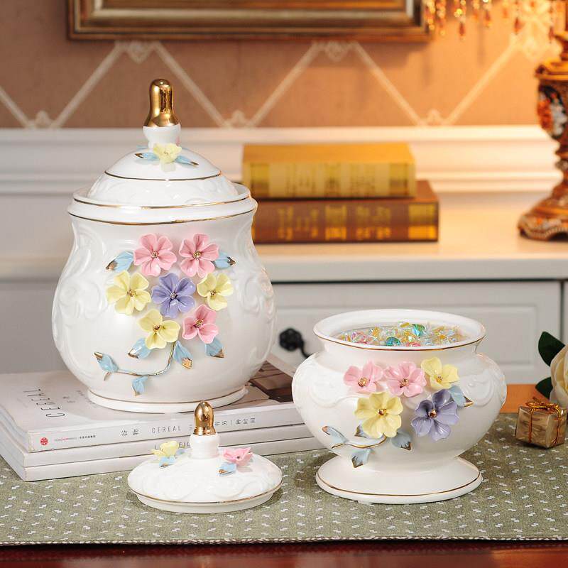 创意储物罐家居装饰品陶瓷摆件工艺品欧式样板间客厅酒柜现代简约