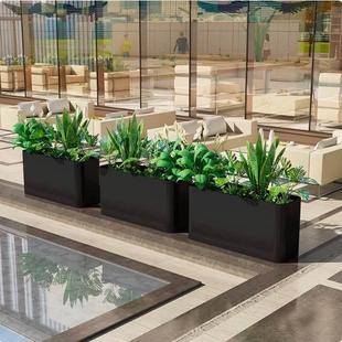 不锈钢组合花箱户外庭院阳台种植箱外摆围栏隔断铁艺花架方形定制