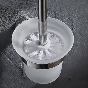 厕所马桶刷底座配件卫生间沥水马桶杯放马桶刷的磨砂杯镂空玻璃杯