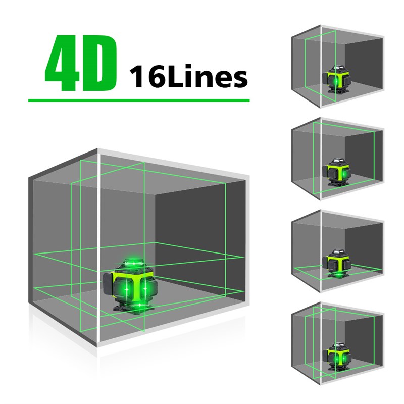 速发16 Lines 4D Wireless Remote Green Laser Level Self-Level