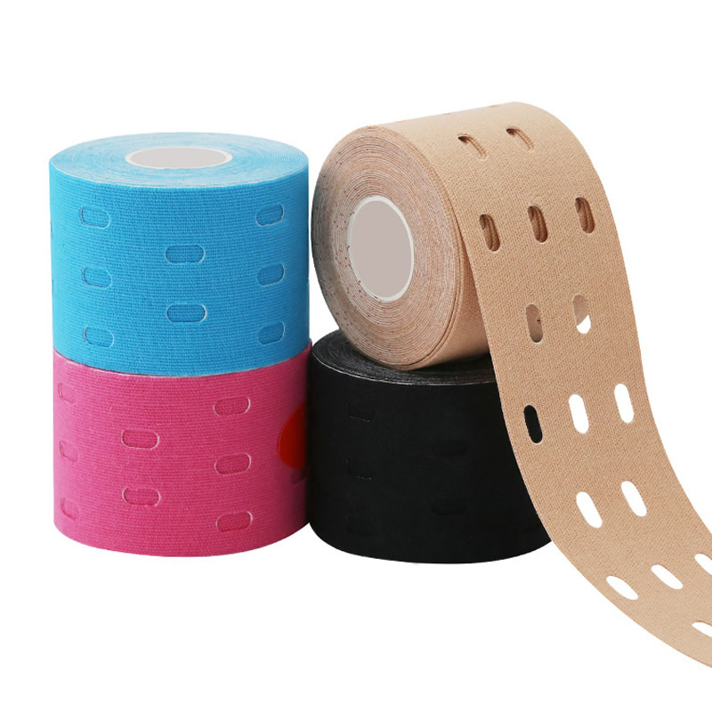 网红Hole Kinesiology Tape Perforated Elastic Kinesiology Exe