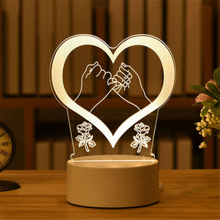 Bear Gift Valentines Acrylic Day Lamp 网红2022 Love Rose