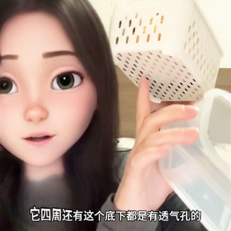 速发粉扑收纳盒日式双层透气零食级塑料桌面整理盒化妆品收纳盒