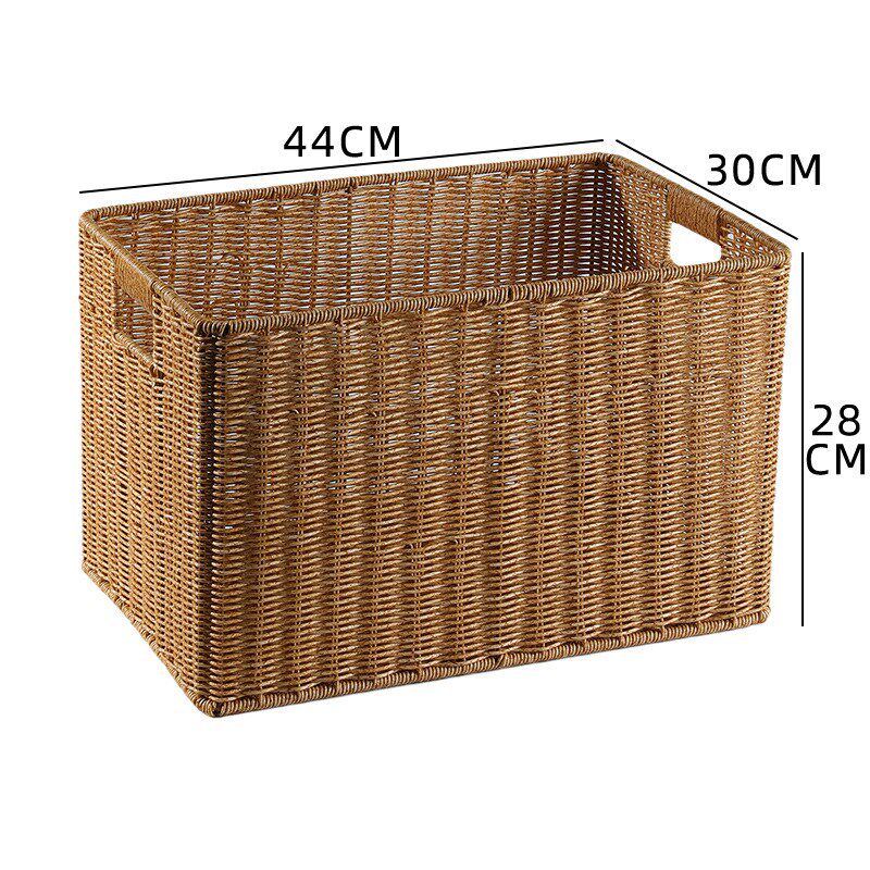 速发Q68客厅 柜置物篮 电视柜格子收纳筐塑料藤编橱茶几杂物整理