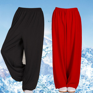 速发棉麻太极裤男春夏透家 灯笼裤中老年休闲气居练功裤武术晨练