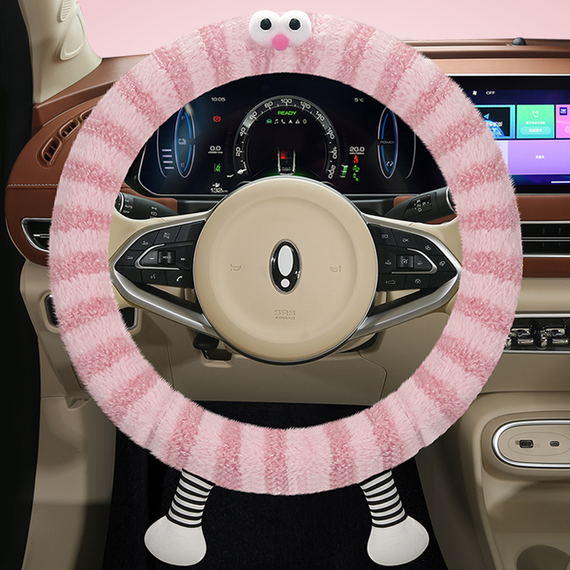 适用比亚迪毛绒方向盘套冬