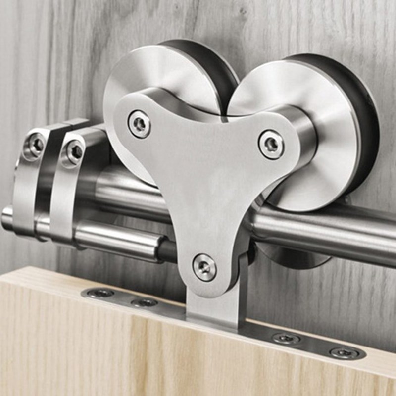 DIYHD 5FT-16FT Solid Head Twin Roller Sliding Barn Door Hard