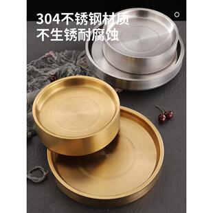 4不锈钢刺身冰盘商用三文鱼盘子鱼生专用冰碟寿司盘海鲜盘 t30日式