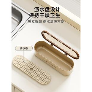 筷子笼带盖家用防尘沥水筷子收纳盒多功能厨房餐具勺子刀叉置物架
