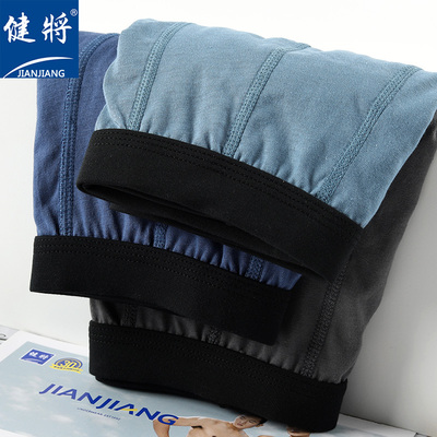 健将内裤男平角裤纯棉透气宽松裤衩100%全棉简约运动男款四角短裤