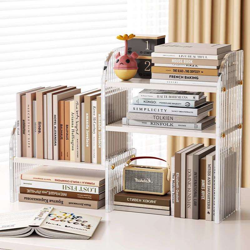 桌面书架简约书立学生办公室文件收纳多层书本书夹立架杂物置物架