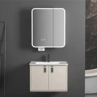 轻奢烤漆实木洗漱台建筑家装卫生间阳台智能浴室柜陶瓷一体盆组合