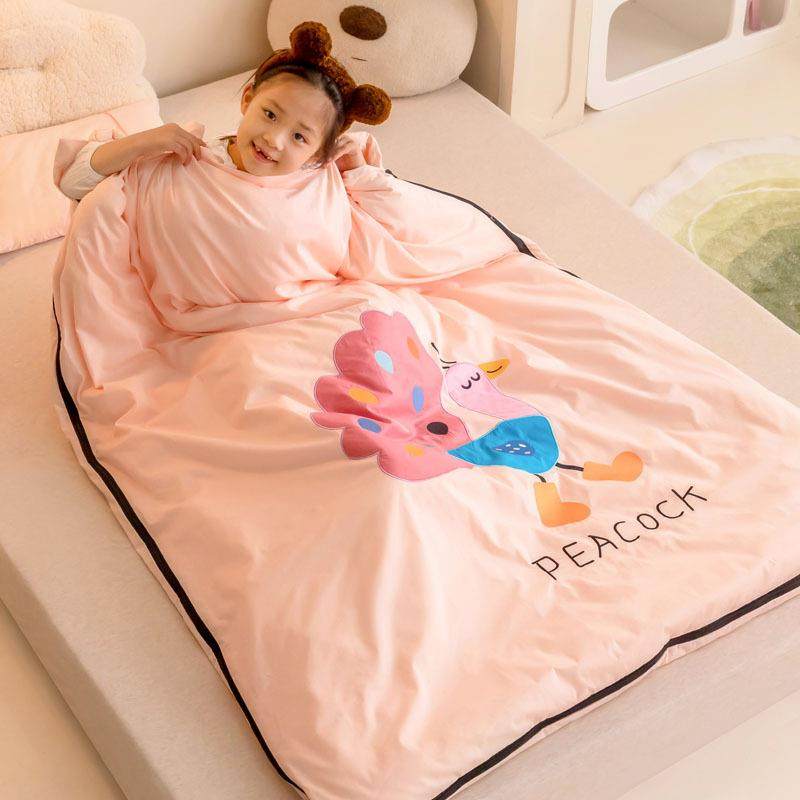 A类80S全棉儿童防踢被可拆洗四季款婴儿中大童纯棉幼儿园睡袋卡通