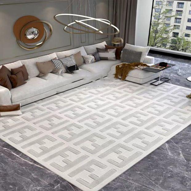 羊毛地毯现代客厅茶几地垫卧室满铺床边地毯入户门进门地垫子