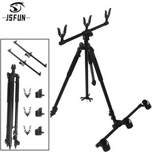 3头海钓炮台支架铝合金伸缩海竿远投竿支架欧式库钓炮台抛竿