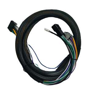 汽车功放线束2x7P5557黑色1007#16/18/20线旗形端子ATC35A保险丝