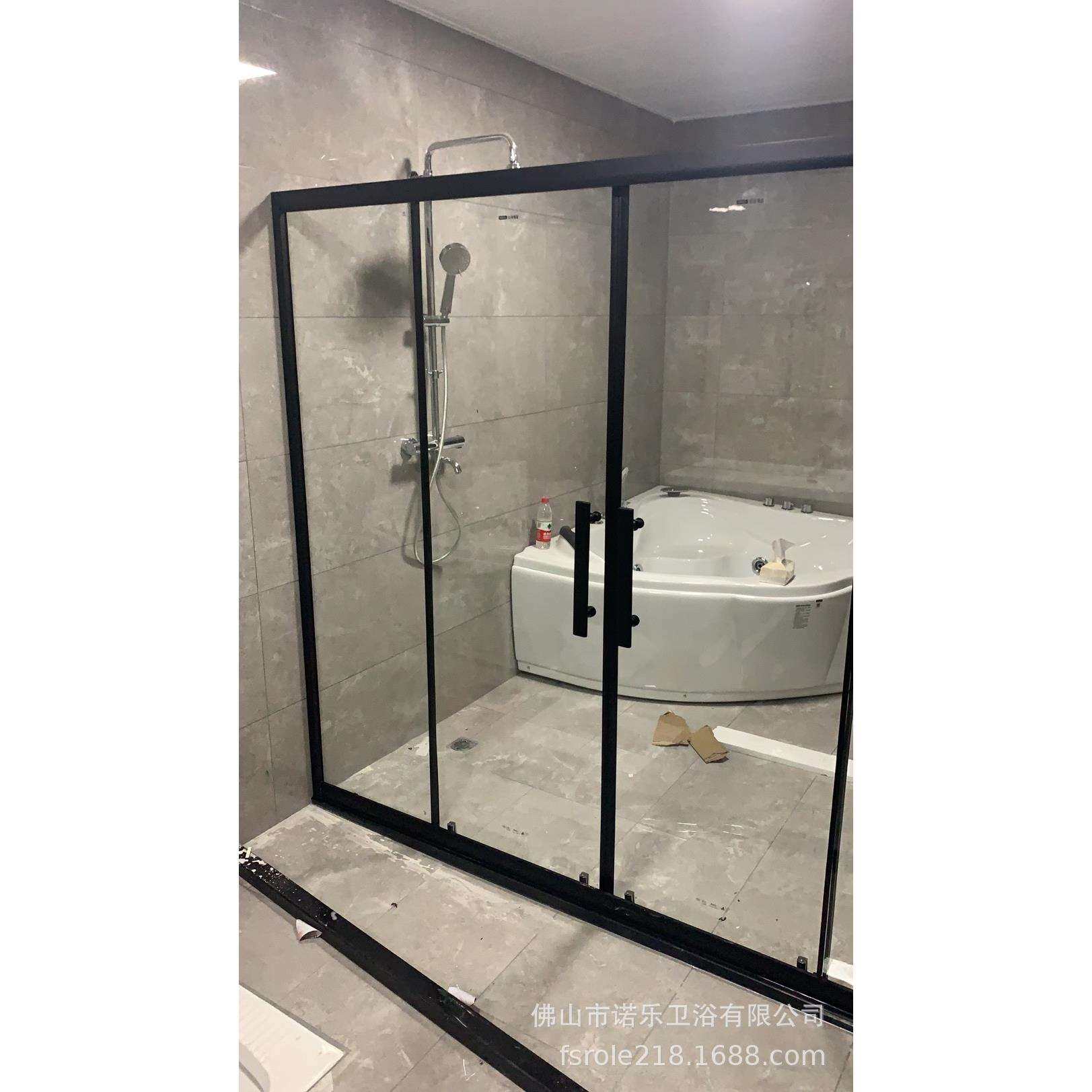 外贸工程批量玻璃淋浴房浴屏干湿分离卫生间隔断沐浴房洗澡房移门