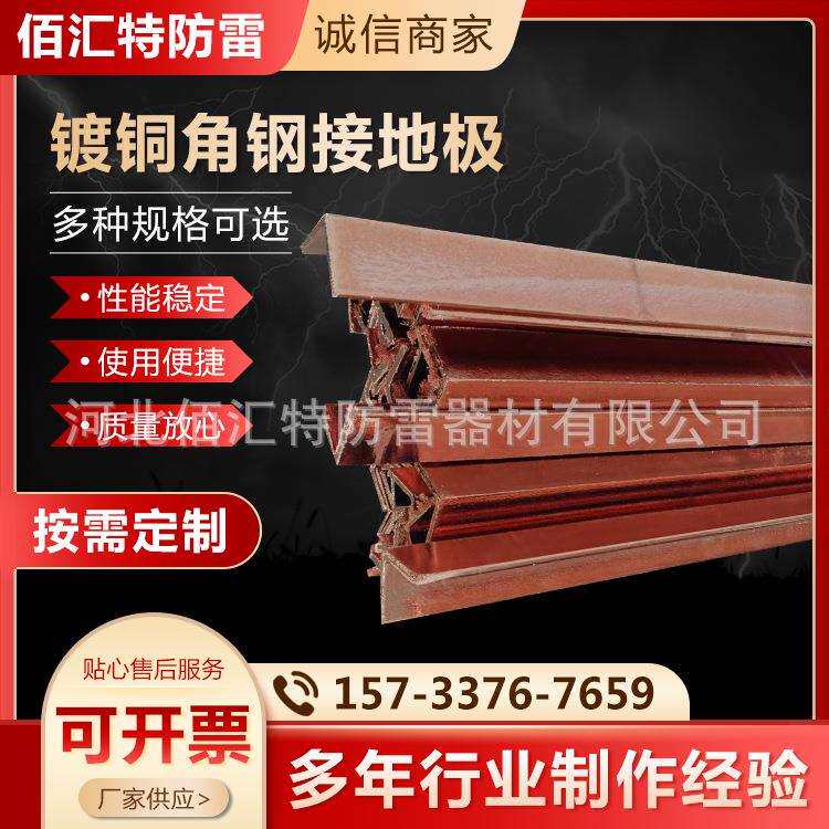 镀铜角钢接地极防雷设备防雷接地垂直接地极现货镀铜角钢接地极