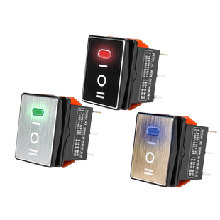 奎神电力 大电流16A 250V防水6脚3档船型开关KCD4拉丝金属面板