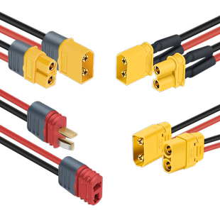 奎神电力 XT60PW锂电池连接器 30U 90公头母头测试镀金香蕉插头