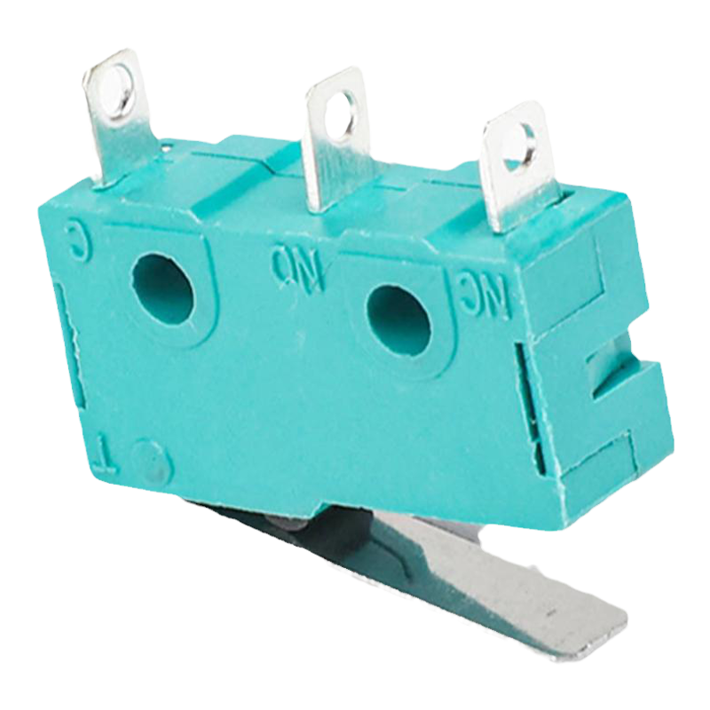 KW12微型行程限位按键开关银触点5A250V微动开关2/3脚带柄带滑轮