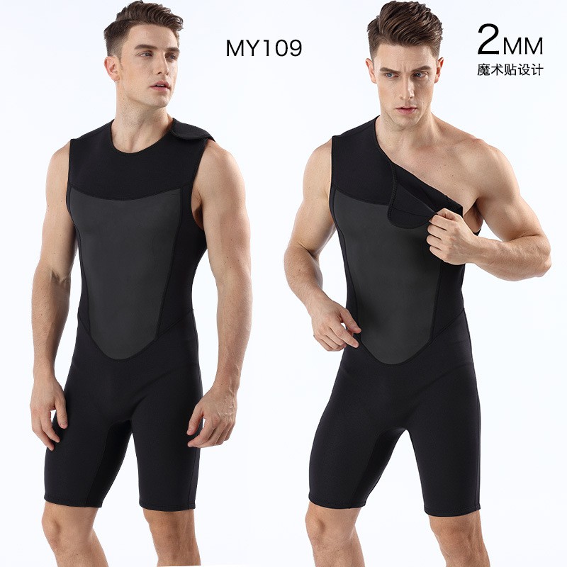 现货氯丁橡胶2MM无袖潜水服男保暖冲浪潜水服防寒泳衣潜水衣连体