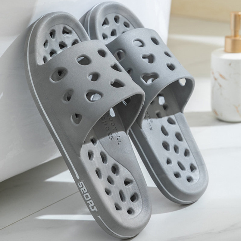 男士浴室沥水防滑拖鞋速干镂空按摩漏水洗澡家居室内卫生间防臭鞋