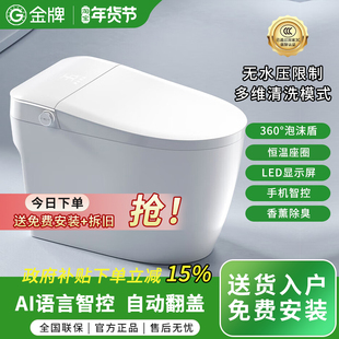 【政府补贴】金牌橱柜正品家用智能马桶座圈加热全自动一体坐便器
