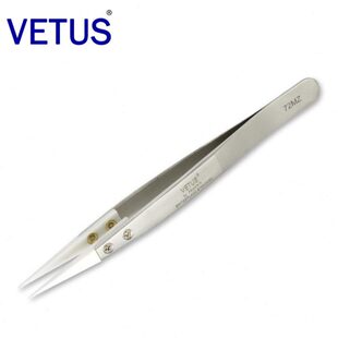 VETUS加硬耐温陶瓷头不锈钢镊子 厂促 非磁性耐腐蚀防静电
