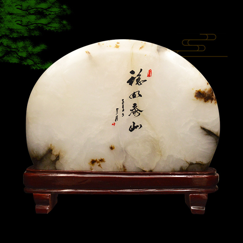速发雪花玉石纹理缺角观居工艺品家赏石桌面摆件家居靠山石
