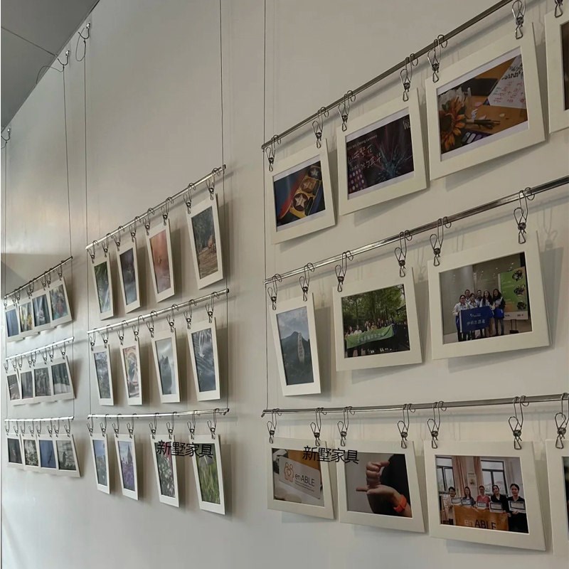 速发极简工业风照片图集吊架展示架子展厅商铺吊顶陈列架店铺装饰