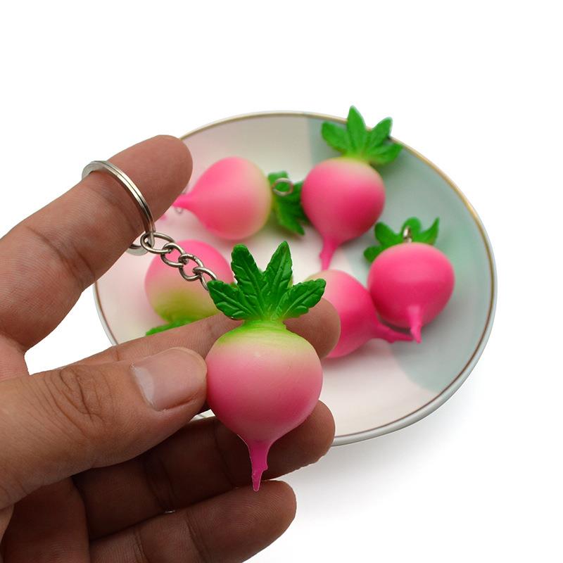 仿真食物模型软胶假蔬菜萝卜钥匙扣圈挂件可做礼品
